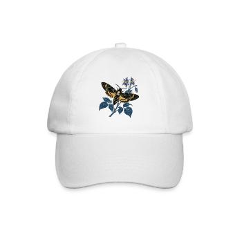 Sphinx Nächtlicher Botanischer Schädel - Baseballkappe - Weiß/Weiß - Vorne