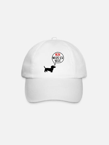 Dackel Hunde - Nein - Baseballkappe - Weiß/Weiß
