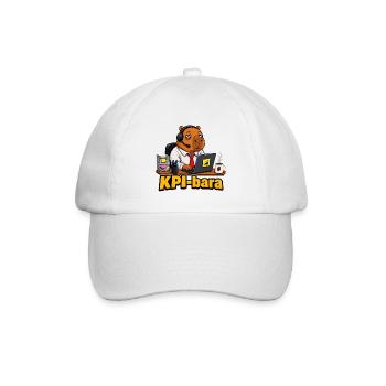 KPIbara Corporate Capybara Funny Office T-Shirt - Baseballkappe - Weiß/Weiß - Vorne