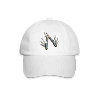 Blaues Mech-Multitool Muster - Baseballkappe - Weiß/Weiß - Vorne