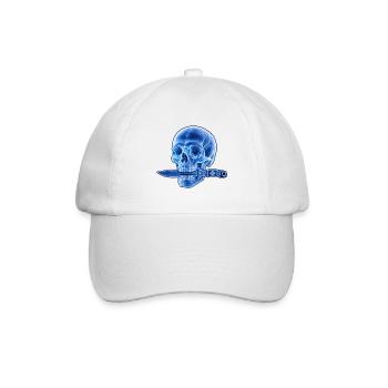 Blauer Schädel Dolch - Baseballkappe - Weiß/Weiß - Vorne