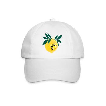 Müde Zitrone - Baseballkappe - Weiß/Weiß - Vorne