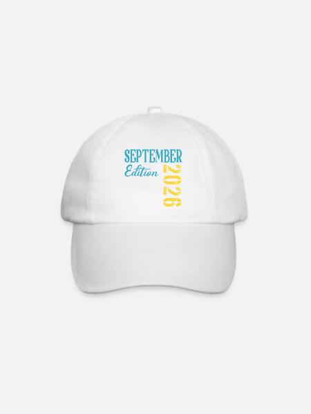 Baby Geburt  September 2026 - Baseballkappe - Weiß/Weiß