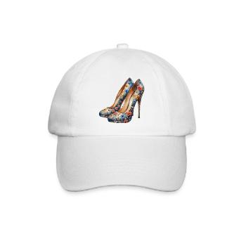 High Heels mit farbenfrohen Blumen - Baseballkappe - Weiß/Weiß - Vorne