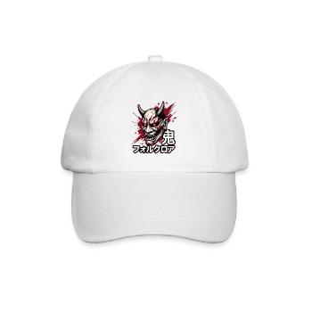 Oni Folklore Maske mit Blutspritzer - Baseballkappe - Weiß/Weiß - Vorne