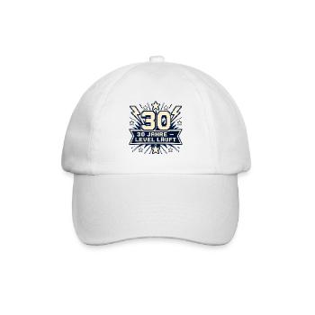 30 Jahre – Level läuft - Baseballkappe - Weiß/Weiß - Vorne