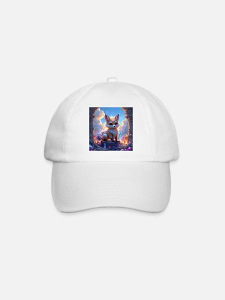 Fantastischer Fuchs unter Edelsteinen - Baseballkappe - Weiß/Weiß