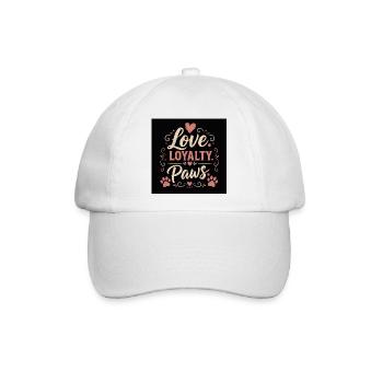 Love Loyalty Paws Tierliebe Motiv - Baseballkappe - Weiß/Weiß - Vorne