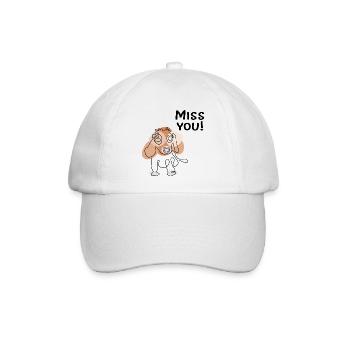 Ich vermisse dich, Hund. - Baseballkappe - Weiß/Weiß - Vorne