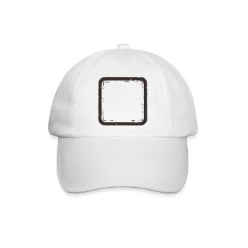 Grunge-Quadrat-Stempelrahmen Vintage-Gummirand SE - Baseballkappe - Weiß/Weiß - Vorne