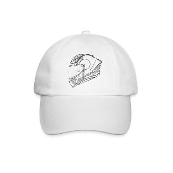 Schwarz Helm - Visier  - Baseballkappe - Weiß/Weiß - Vorne