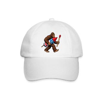 Bigfoot-Feuerwerkskörper zum 4. Juli für Männer - Baseballkappe - Weiß/Weiß - Vorne