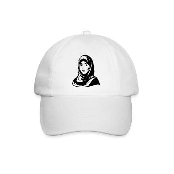 Hijab-Frau - Baseballkappe - Weiß/Weiß - Vorne