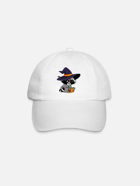 Snuggles der Waschbär im Halloweenkostüm. - Baseballkappe - Weiß/Weiß