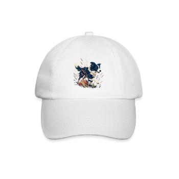 Hund auf der bunten Wiese - Baseballkappe - Weiß/Weiß - Vorne