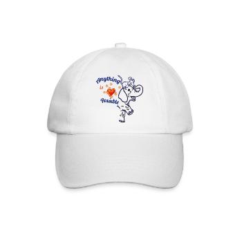 Alles ist möglich – Elefant und Maus - Baseballkappe - Weiß/Weiß - Vorne