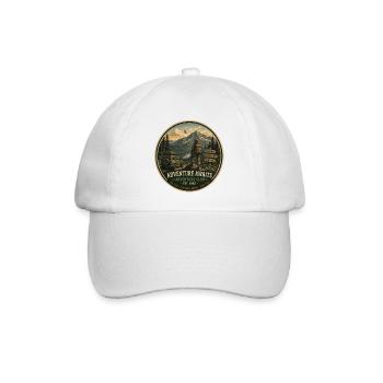 Abenteuer erwartet Vintage-Abenteuer-Grafik - Baseballkappe - Weiß/Weiß - Vorne
