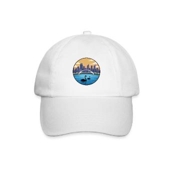 Perth Australien Swan River Skyline-Aufkleber - Baseballkappe - Weiß/Weiß - Vorne