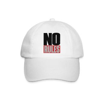 No Rules – Brutalistisches Typografie Statement - Baseballkappe - Weiß/Weiß - Vorne