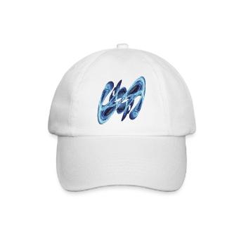 Blaues Leuchten - Baseballkappe - Weiß/Weiß - Vorne