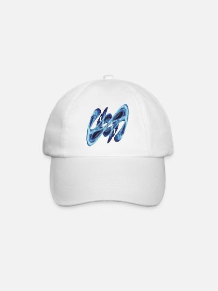 Blaues Leuchten - Baseballkappe - Weiß/Weiß