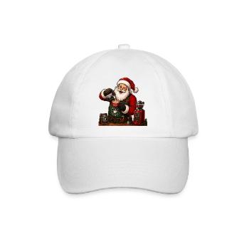 Santa christmas coffeeshop - Baseballkappe - Weiß/Weiß - Vorne