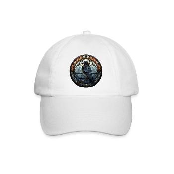 Hugin der Rabe | Mystisches Wikinger Motiv - Baseballkappe - Weiß/Weiß - Vorne