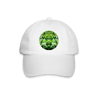 Natur Mandala Wasserpflanze gespiegelt - Baseballkappe - Weiß/Weiß - Vorne