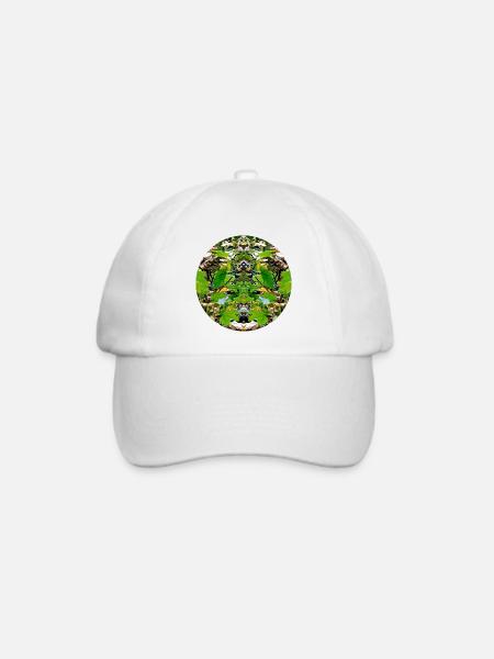 Natur Mandala Blattwerk  - Baseballkappe - Weiß/Weiß