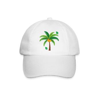 Tropische Palme Bunt - Baseballkappe - Weiß/Weiß - Vorne