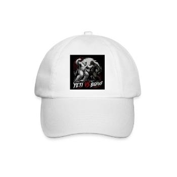 Yeti gegen Bigfoot - Baseballkappe - Weiß/Weiß - Vorne