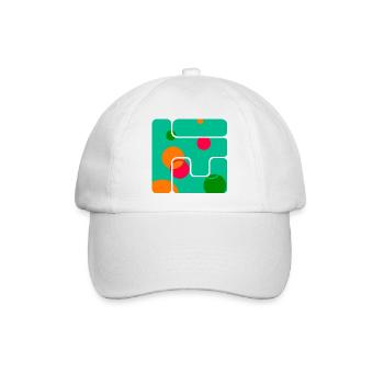 Geometrische Formen Kunst Design - Baseballkappe - Weiß/Weiß - Vorne