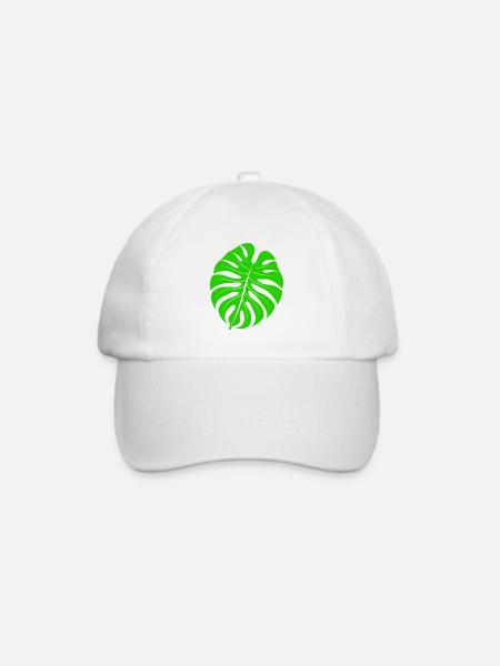 Leaf Monstera - Baseballkappe - Weiß/Weiß