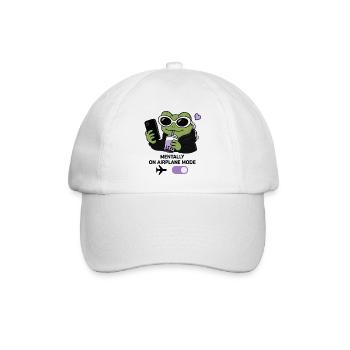 Gen Z Frosch Boba Kawaii Ästhetische Sonnenbrille Lustig - Baseballkappe - Weiß/Weiß - Vorne