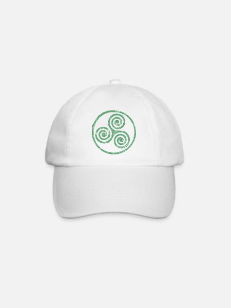 Keltisches Spiralemblem - Baseballkappe - Weiß/Weiß