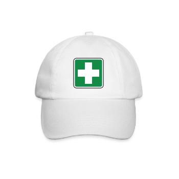First Aid Medical Cross Green Gesundheitssicherheit - Baseballkappe - Weiß/Weiß - Vorne