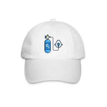 Blauer Sauerstofftank - Baseballkappe - Weiß/Weiß - Vorne