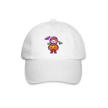 Kawaii Halloween Kürbisfreude - Baseballkappe - Weiß/Weiß - Vorne
