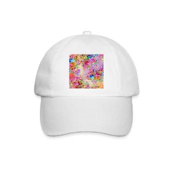 Regenbogenblüte-Kaskade - Baseballkappe - Weiß/Weiß - Vorne