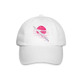 Flöte Grafik Vaporwave - Baseballkappe - Weiß/Weiß - Vorne