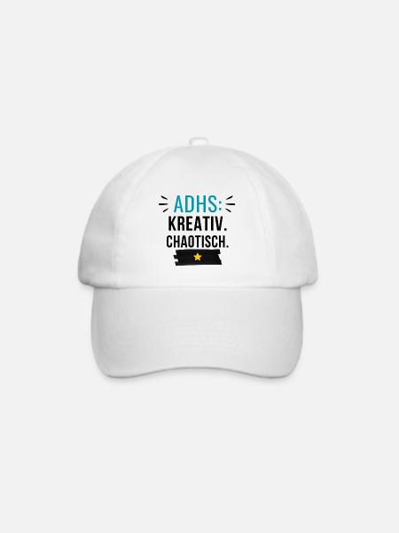 ADHS – Kreativ. Chaotisch. - Baseballkappe - Weiß/Weiß