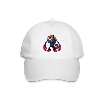 Lebendiges Einäugiges Monster - Baseballkappe - Weiß/Weiß - Vorne