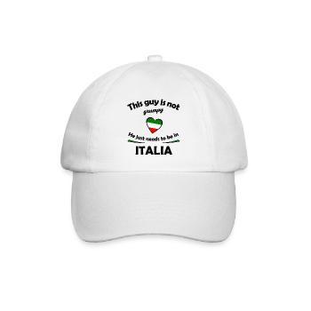 Herz mit italienischer Flagge Grün Weiß Rot - Baseballkappe - Weiß/Weiß - Vorne