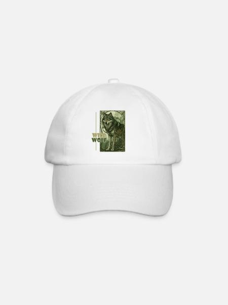 Jugendstil-Wildwolf - Baseballkappe - Weiß/Weiß