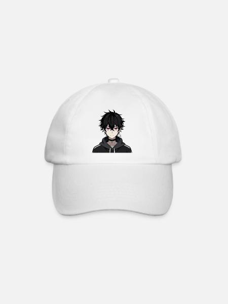 Dunkler Neon Gothy Charakter - Baseballkappe - Weiß/Weiß