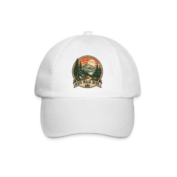 Raus Wald Ruhe Vintage Naturmotiv - Baseballkappe - Weiß/Weiß - Vorne