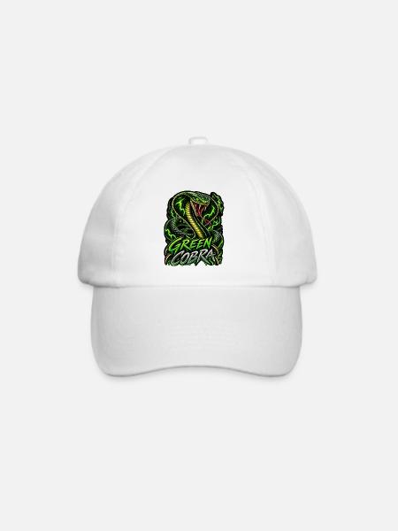 Green Cobra – Neon Kobra - Baseballkappe - Weiß/Weiß
