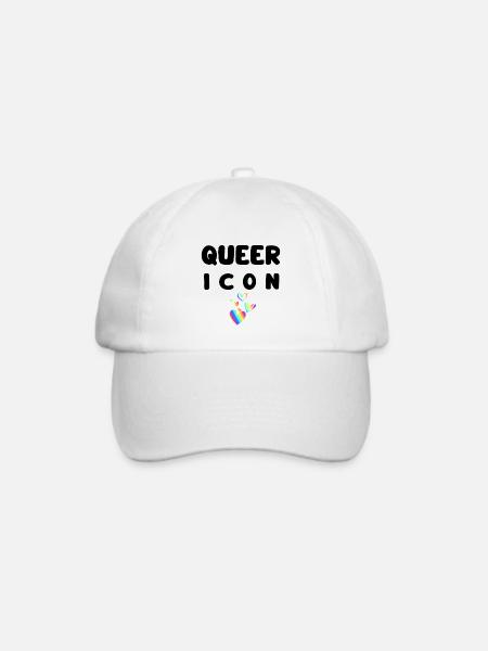 Regenbogenherzen Queer Icon Geschenkidee - Baseballkappe - Weiß/Weiß