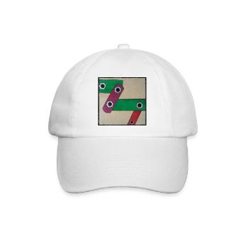 Geometrische Farbbande Popkunst - Baseballkappe - Weiß/Weiß - Vorne