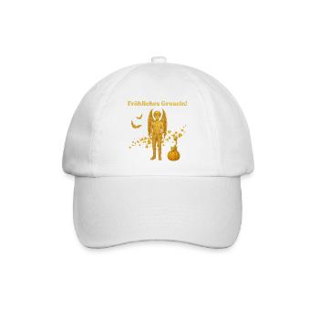 Goldener Vampir-Dämon Fröhliches Gruseln! - Baseballkappe - Weiß/Weiß - Vorne